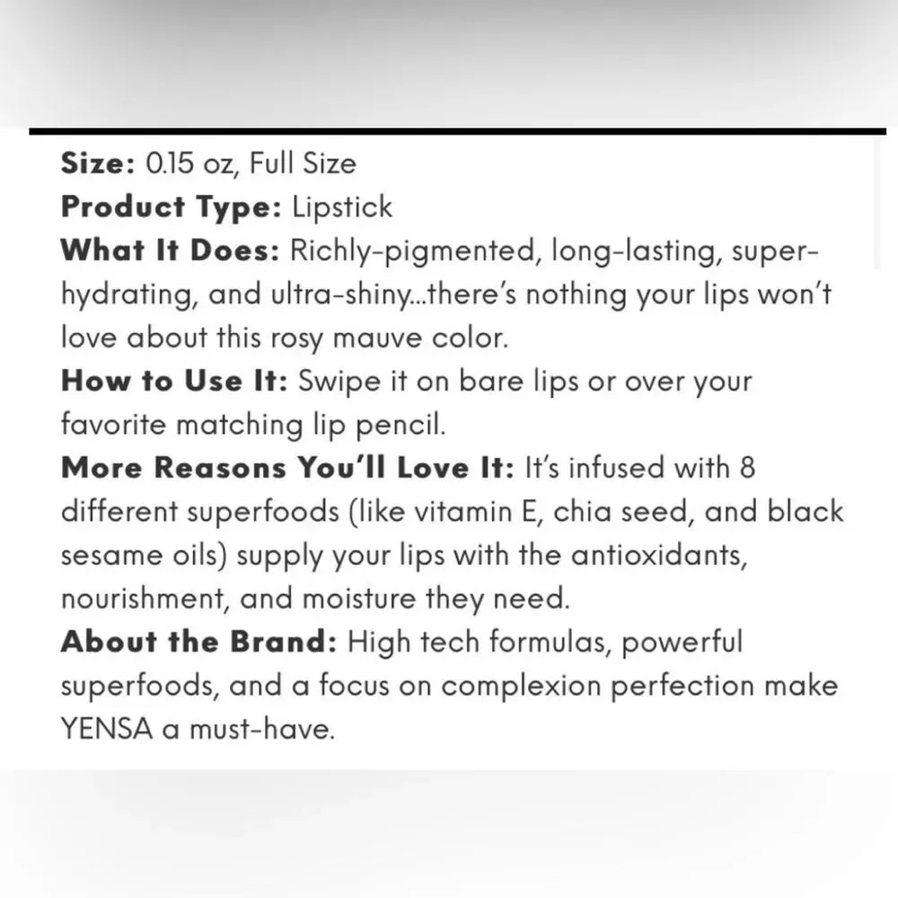 NEW! Yensa Super 8 Vibrant Silk Lipstick in Noble